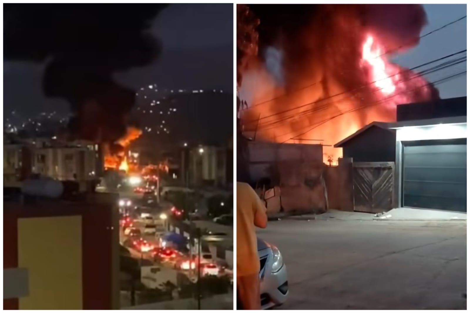 Se registra fuerte incendio de una llantera en Terrazas del Valle ...
